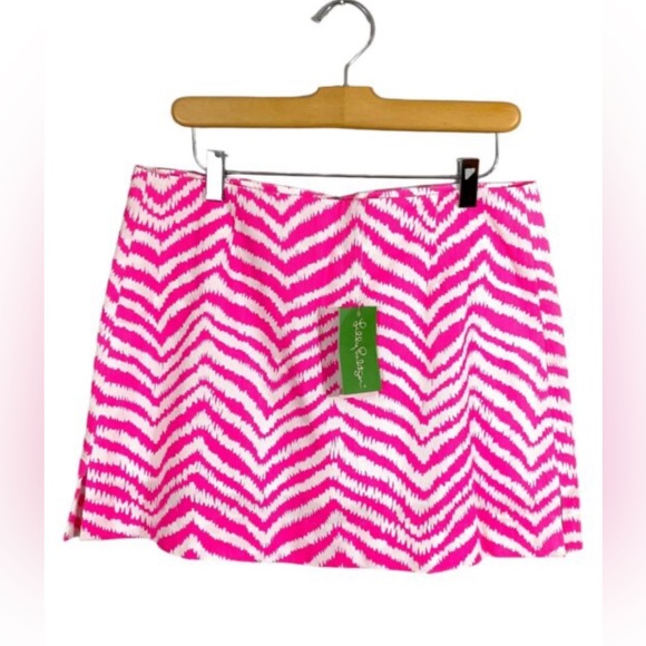 Lilly Pulitzer Hot Pink Zebra Striped Mini Skort Skirt - Size 0 - BNWT ☀️🥳 - Picture 1 of 12